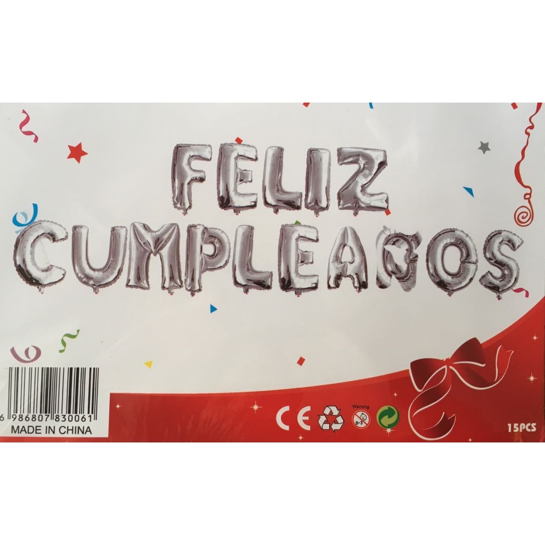 Letrero De Globo Feliz Cumpleaños 1m (Aprox)